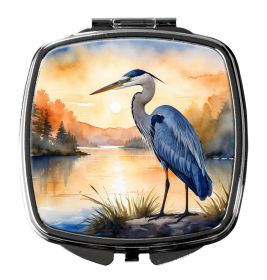 Blue Heron in the Golden Hour Compact Mirror Decorative Travel Makeup Mirror for Women Girls Gifts Pocket Makeup Mirror Folding Handheld (Default: Default)