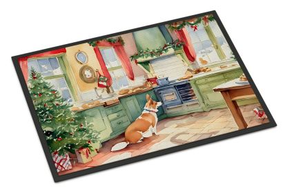 Corgi Christmas Cookies Doormat Front Door Mat Indoor Outdoor Rugs for Entryway, Non Slip Washable Low Pile, 24H X 36W (Default: Default)