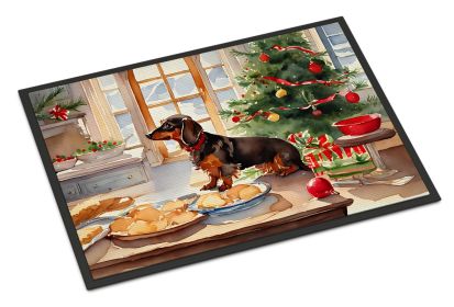 Dachshund Christmas Cookies Doormat Front Door Mat Indoor Outdoor Rugs for Entryway, Non Slip Washable Low Pile, 24H X 36W (Default: Default)