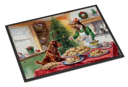 Irish Setter Christmas Cookies Doormat Front Door Mat Indoor Outdoor Rugs for Entryway, Non Slip Washable Low Pile, 24H X 36W (Default: Default)