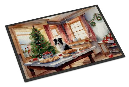 Border Collie Christmas Cookies Doormat Front Door Mat Indoor Outdoor Rugs for Entryway, Non Slip Washable Low Pile, 24H X 36W (Default: Default)