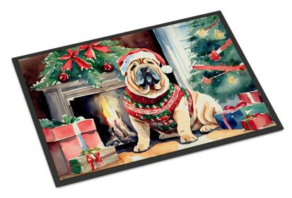 Shar Pei Cozy Christmas Doormat Front Door Mat Indoor Outdoor Rugs for Entryway, Non Slip Washable Low Pile, 24H X 36W (Default: Default)