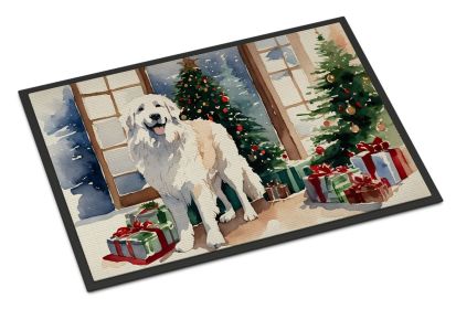 Great Pyrenees Cozy Christmas Doormat Front Door Mat Indoor Outdoor Rugs for Entryway, Non Slip Washable Low Pile, 24H X 36W (Default: Default)