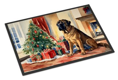 Mastiff Cozy Christmas Doormat Front Door Mat Indoor Outdoor Rugs for Entryway, Non Slip Washable Low Pile, 24H X 36W (Default: Default)