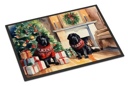 Tibetan Mastiff Cozy Christmas Doormat Front Door Mat Indoor Outdoor Rugs for Entryway, Non Slip Washable Low Pile, 24H X 36W (Default: Default)