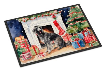 Scottish Deerhound Cozy Christmas Doormat Front Door Mat Indoor Outdoor Rugs for Entryway, Non Slip Washable Low Pile, 24H X 36W (Default: Default)