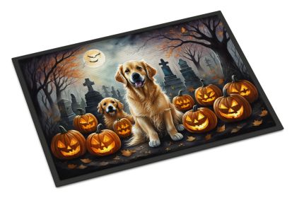 Golden Retriever Spooky Halloween Doormat Front Door Mat Indoor Outdoor Rugs for Entryway, Non Slip Washable Low Pile, 24H X 36W (Default: Default)