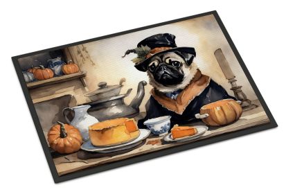 Pug Fall Kitchen Pumpkins Doormat Front Door Mat Indoor Outdoor Rugs for Entryway, Non Slip Washable Low Pile, 24H X 36W (Default: Default)