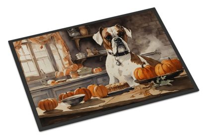 Boxer Fall Kitchen Pumpkins Doormat Front Door Mat Indoor Outdoor Rugs for Entryway, Non Slip Washable Low Pile, 24H X 36W (Default: Default)