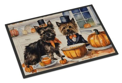 Cairn Terrier Fall Kitchen Pumpkins Doormat Front Door Mat Indoor Outdoor Rugs for Entryway, Non Slip Washable Low Pile, 24H X 36W (Default: Default)