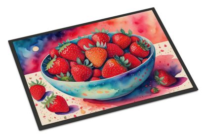 Colorful Strawberries Doormat Front Door Mat Indoor Outdoor Rugs for Entryway, Non Slip Washable Low Pile, 24H X 36W (Default: Default)