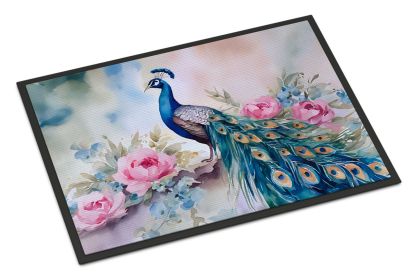 Peacock Doormat Front Door Mat Indoor Outdoor Rugs for Entryway, Non Slip Washable Low Pile, 24H X 36W (Default: Default)