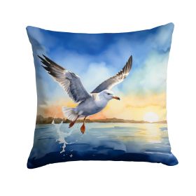 Gull Flying Low Throw Pillow Machine Washable, Indoor Outdoor Decorative Pillow for Couch, Bed or Patio, 14Hx14W (Default: Default)