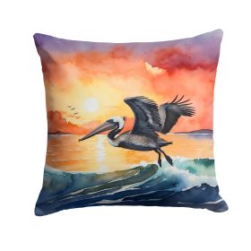 Pelican Fiery Sunset Throw Pillow Machine Washable, Indoor Outdoor Decorative Pillow for Couch, Bed or Patio, 18Hx18W (Default: Default)