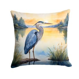 Blue Heron in the Golden Hour Throw Pillow Machine Washable, Indoor Outdoor Decorative Pillow for Couch, Bed or Patio, 14Hx14W (Default: Default)