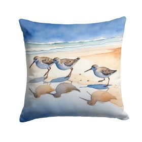 Sandpipers Throw Pillow Machine Washable, Indoor Outdoor Decorative Pillow for Couch, Bed or Patio, 18Hx18W (Default: Default)