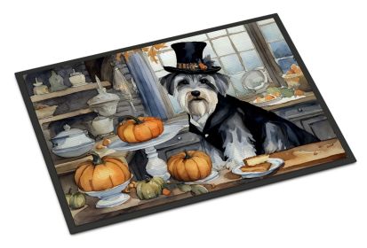 Schnauzer Fall Kitchen Pumpkins Doormat Front Door Mat Indoor Outdoor Rugs for Entryway, Non Slip Washable Low Pile, 24H X 36W (Default: Default)