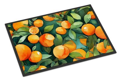 Florida Orange Blossom in Watercolor Doormat Front Door Mat Indoor Outdoor Rugs for Entryway, Non Slip Washable Low Pile, 24H X 36W (Default: Default)