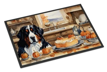 Bernese Mountain Dog Fall Kitchen Pumpkins Doormat Front Door Mat Indoor Outdoor Rugs for Entryway, Non Slip Washable Low Pile, 24H X 36W (Default: Default)