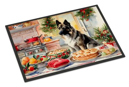 Norwegian Elkhound Christmas Cookies Doormat Front Door Mat Indoor Outdoor Rugs for Entryway, Non Slip Washable Low Pile, 24H X 36W (Default: Default)