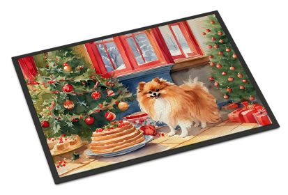 Pomeranian Christmas Cookies Doormat Front Door Mat Indoor Outdoor Rugs for Entryway, Non Slip Washable Low Pile, 24H X 36W (Default: Default)