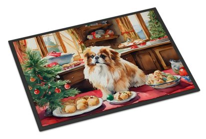 Pekingese Christmas Cookies Doormat Front Door Mat Indoor Outdoor Rugs for Entryway, Non Slip Washable Low Pile, 24H X 36W (Default: Default)