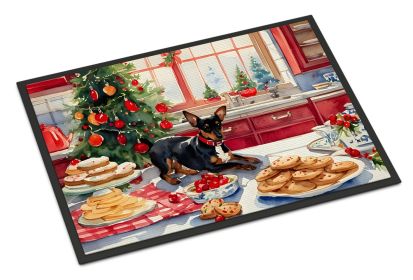 Miniature Pinscher Christmas Cookies Doormat Front Door Mat Indoor Outdoor Rugs for Entryway, Non Slip Washable Low Pile, 24H X 36W (Default: Default)