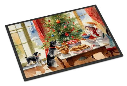 Schnauzer Christmas Cookies Doormat Front Door Mat Indoor Outdoor Rugs for Entryway, Non Slip Washable Low Pile, 24H X 36W (Default: Default)