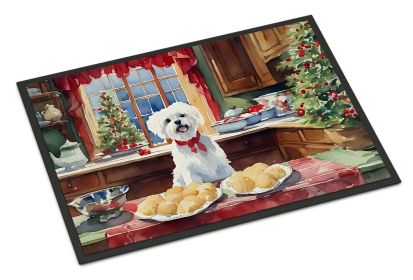 Maltese Christmas Cookies Doormat Front Door Mat Indoor Outdoor Rugs for Entryway, Non Slip Washable Low Pile, 24H X 36W (Default: Default)