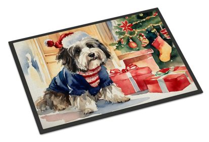 Havanese Cozy Christmas Doormat Front Door Mat Indoor Outdoor Rugs for Entryway, Non Slip Washable Low Pile, 24H X 36W (Default: Default)