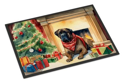 Bullmastiff Cozy Christmas Doormat Front Door Mat Indoor Outdoor Rugs for Entryway, Non Slip Washable Low Pile, 24H X 36W (Default: Default)