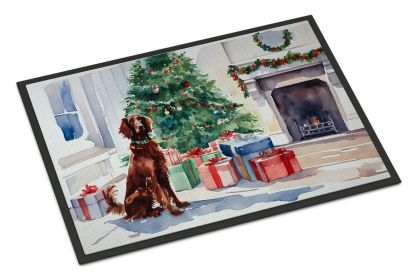 Irish Setter Cozy Christmas Doormat Front Door Mat Indoor Outdoor Rugs for Entryway, Non Slip Washable Low Pile, 24H X 36W (Default: Default)