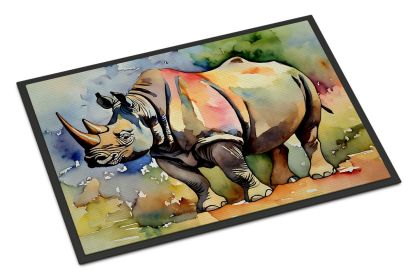 Rhinoceros Doormat Front Door Mat Indoor Outdoor Rugs for Entryway, Non Slip Washable Low Pile, 24H X 36W (Default: Default)