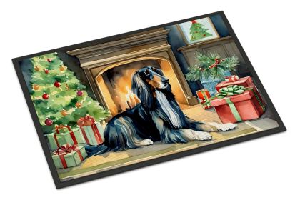 Afghan Hound Cozy Christmas Doormat Front Door Mat Indoor Outdoor Rugs for Entryway, Non Slip Washable Low Pile, 24H X 36W (Default: Default)