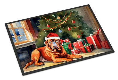 Dogue de Bordeaux Cozy Christmas Doormat Front Door Mat Indoor Outdoor Rugs for Entryway, Non Slip Washable Low Pile, 24H X 36W (Default: Default)