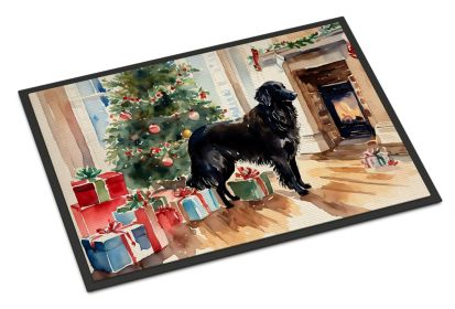 Flat-Coated Retriever Cozy Christmas Doormat Front Door Mat Indoor Outdoor Rugs for Entryway, Non Slip Washable Low Pile, 24H X 36W (Default: Default)