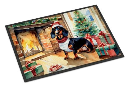 Dachshund Cozy Christmas Doormat Front Door Mat Indoor Outdoor Rugs for Entryway, Non Slip Washable Low Pile, 24H X 36W (Default: Default)