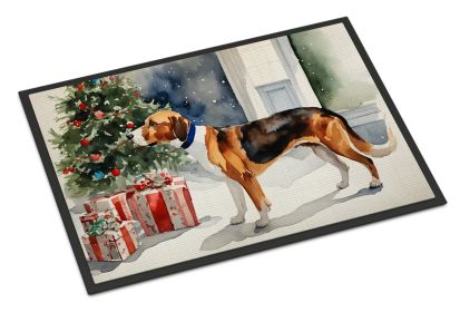 English Foxhound Cozy Christmas Doormat Front Door Mat Indoor Outdoor Rugs for Entryway, Non Slip Washable Low Pile, 24H X 36W (Default: Default)