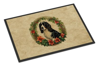 Welsh Springer Spaniel Christmas Flowers Doormat Front Door Mat Indoor Outdoor Rugs for Entryway, Non Slip Washable Low Pile, 24H X 36W (Default: Default)