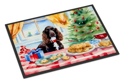 American Water Spaniel Christmas Cookies Doormat Front Door Mat Indoor Outdoor Rugs for Entryway, Non Slip Washable Low Pile, 24H X 36W (Default: Default)