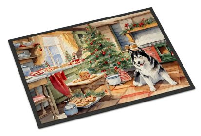 Alaskan Malamute Christmas Cookies Doormat Front Door Mat Indoor Outdoor Rugs for Entryway, Non Slip Washable Low Pile, 24H X 36W (Default: Default)