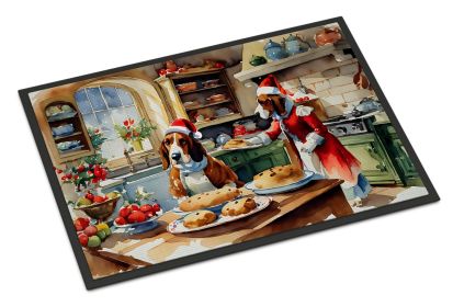 Basset Hound Christmas Cookies Doormat Front Door Mat Indoor Outdoor Rugs for Entryway, Non Slip Washable Low Pile, 24H X 36W (Default: Default)