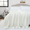 VERAMUSE Pom Pom Throw Blanket for Couch 50"X60" Farmhouse Blankets for Bed and Sofa