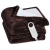 Electric Heated Flannel Throw Heated Blanket with 6 Heat Settings 1-8 Hours Auto off Washable for Home Office Usage 59x50in