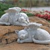 1pc Resin Angel Pet Statue, Dog Cat Memorial Garden Statue, Indoor Outdoor Decor Home Memorial Garden Grave Marker Statue, Lawn Yard Garden Ornament