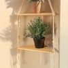 1pc Handwoven Wooden Triangle Storage Rack for Flower Pots, Pendants, and Room Decor - Stylish and Functional Home Decor