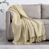 Tassel Thread Blanket Geometry Woven Office Air Conditioner Lunch Break Towel Blanket Shawl Sofa Bedroom Vintage Lattice Splice